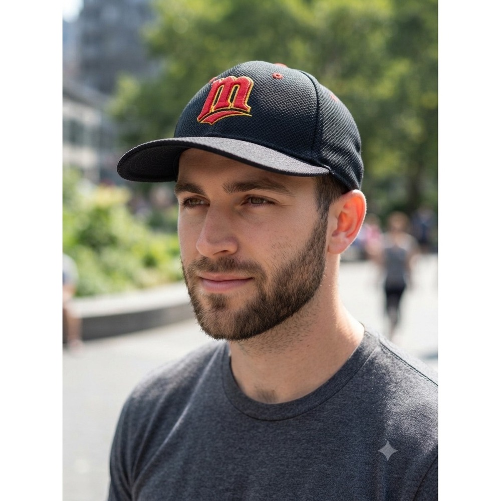 Adidas Cap M/L Black Red Yellow A-Flex Athletic Hat Sports Gear Accessories